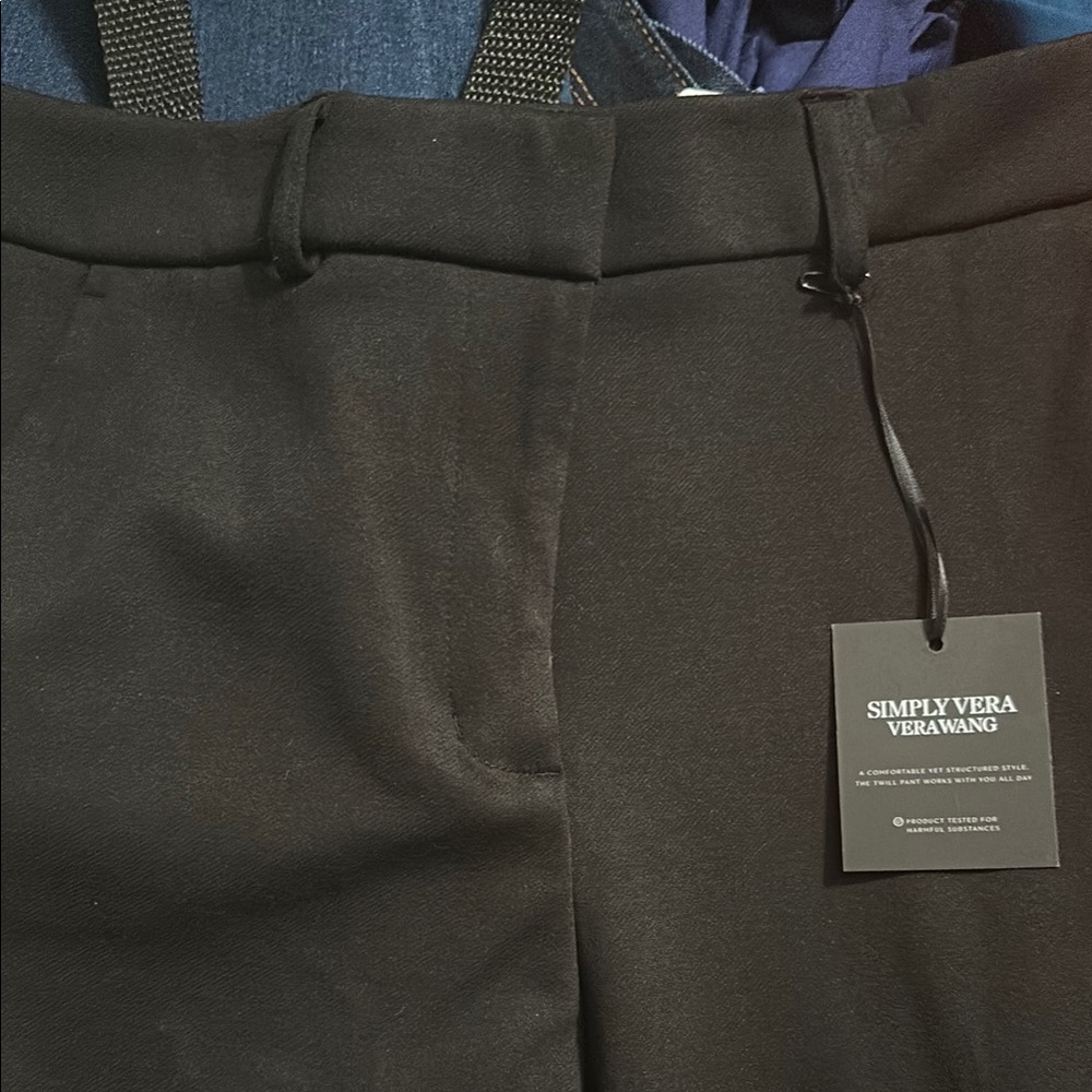 NWT, Simply Vera Vera Wang Black Wide Leg Trousers, 8